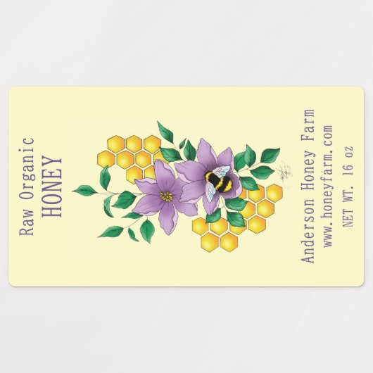 Hony bee Farm Yellow Lavender Etiketten (Design 1)