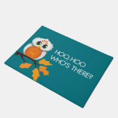 hoo hoo, das dort ist - Eulen-Tür-Matte Fußmatte (Schrägansicht)