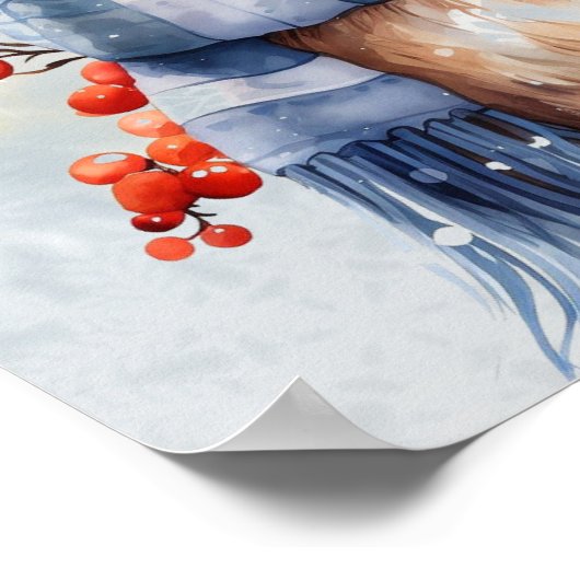 Hoo Hoo Little Owl Frohe Weihnachten Poster (Ecke)