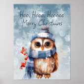 Hoo Hoo Little Owl Frohe Weihnachten Poster (Vorne)