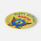 Hoo Owl Bird Monster Pappteller (Schrägansicht)