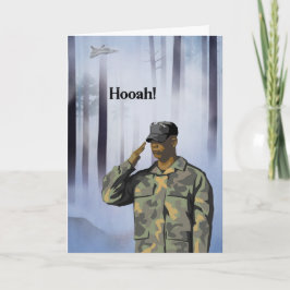Hooah Army Card mit Saluting Man Trees & Jet Karte