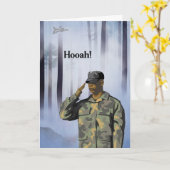 Hooah Army Card mit Saluting Man Trees & Jet Karte (Gelbe Blume)