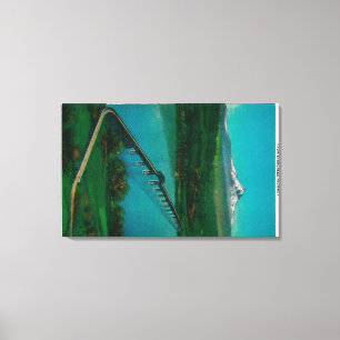 Hood and Interstate Bridge in White Lachs Leinwanddruck