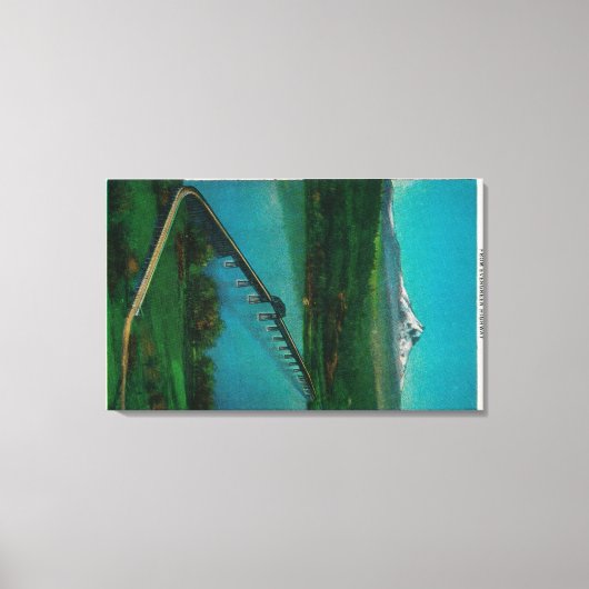 Hood and Interstate Bridge in White Lachs Leinwanddruck (Vorderseite)