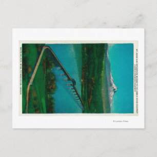 Hood and Interstate Bridge in White Lachs Postkarte