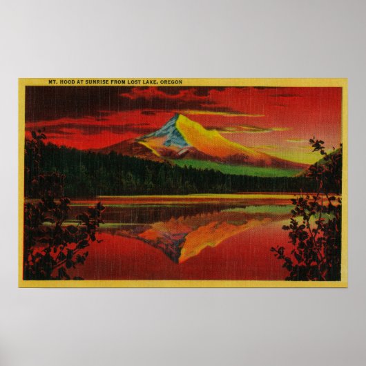 Hood at Sunrise from Lost Lake, Oregon Poster (Vorne)