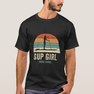Hood Canal Frau auf Sup Girl Retro Vintag Style T-Shirt