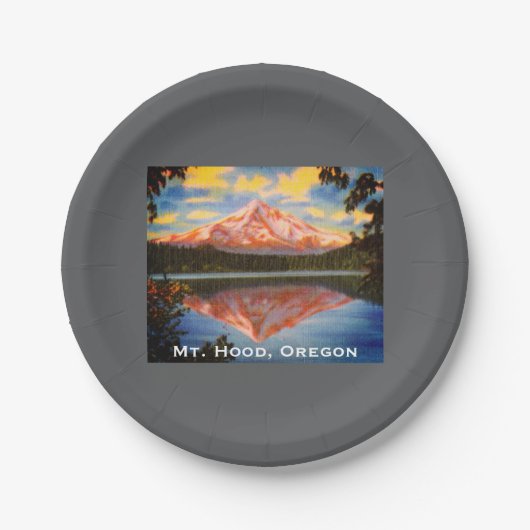 Hood, Oregon Crystal Lost Lake Pappteller (Vorderseite)