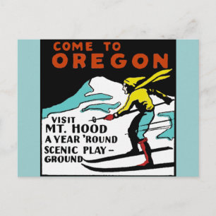 HOOD OREGON - Vintage Travel Postkarte