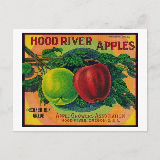Hood River Apple Crate LabelHood River, OR Postkarte (Vorderseite)