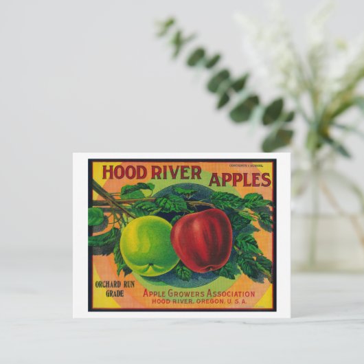 Hood River Apple Crate LabelHood River, OR Postkarte (Stehend Vorderseite)