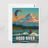 Hood River Kitesurfing Oregon Travel Postkarte (Vorne/Hinten)