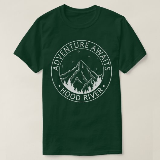 Hood River Oregon USA Adventure Awaits T-Shirt (Design vorne)