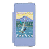 Hood River, ORWind Surfer u. Incipio iPhone Geldbeutel-Hülle (Folio Vorderseite)