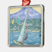 Hood River, ORWind Surfer u. Ornament Aus Metall (Links)