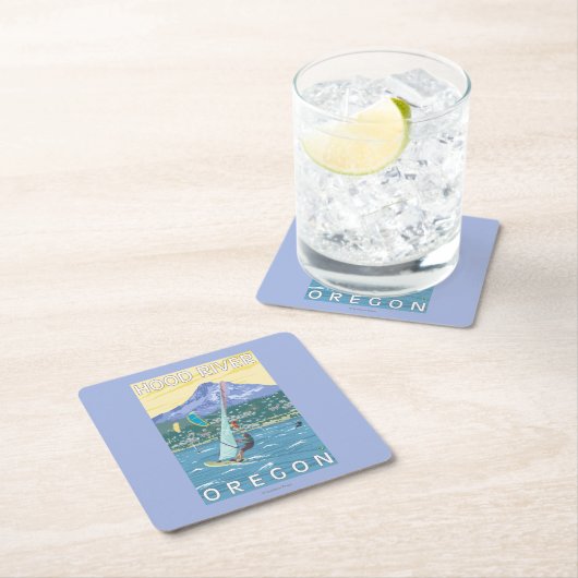 Hood River, ORWind Surfer u. Rechteckiger Pappuntersetzer (Vor Ort)