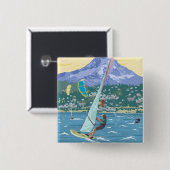 Hood River, ORWind Surfers & Kite Boarders Button (Vorne & Hinten)