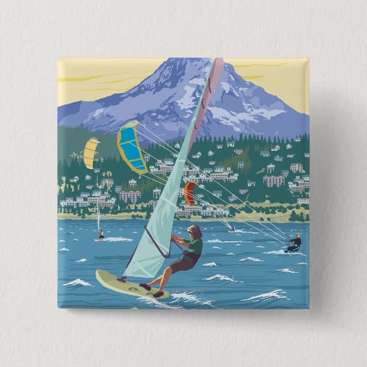 Hood River, ORWind Surfers & Kite Boarders Button (Vorderseite)