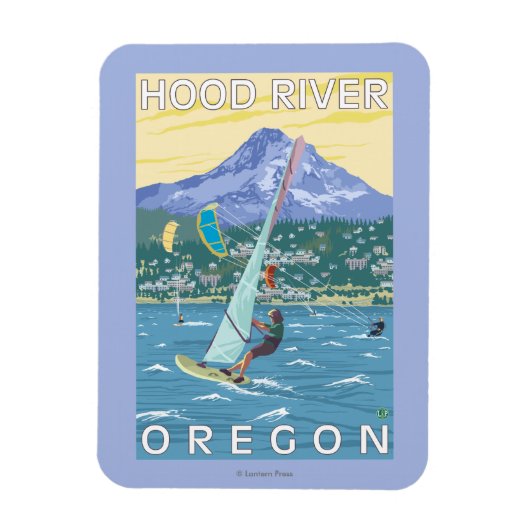 Hood River, ORWind Surfers & Kite Boarders Magnet (Vertikal)