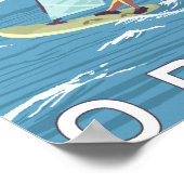 Hood River, ORWind Surfers & Kite Boarders Poster (Ecke)