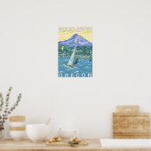 Hood River, ORWind Surfers & Kite Boarders Poster (Küche)