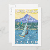 Hood River, ORWind Surfers & Kite Boarders Postkarte (Vorne/Hinten)