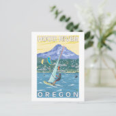 Hood River, ORWind Surfers & Kite Boarders Postkarte (Stehend Vorderseite)