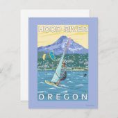 Hood River, ORWind Surfers & Kite Boarders Postkarte (Vorne/Hinten)