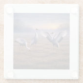 Hooded Cranes in Winter -  Glasuntersetzer (Rückseite)
