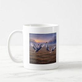 Hooded Cranes in Winter Kaffeetasse