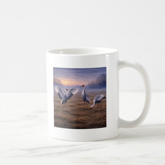 Hooded Cranes in Winter Kaffeetasse (Rechts)