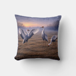 Hooded Cranes in Winter -  Kissen