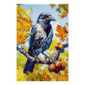 Hooded Crow in Oak Tree Impressionist Sty Poster (Vorderseite)