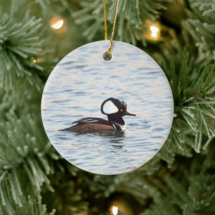 Hooded Merganser Duck Keramik Ornament