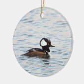 Hooded Merganser Duck Keramik Ornament (Links)