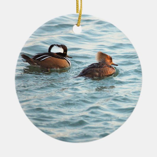 Hooded Merganser Ducks Ornament (Vorne)