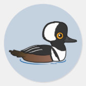 Hooded Merganser Runder Aufkleber (Vorderseite)
