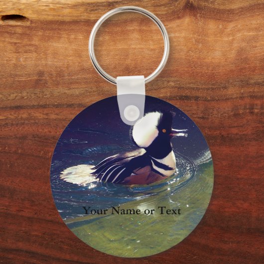 Hooded Merganser Schlüsselanhänger (Vorderseite)