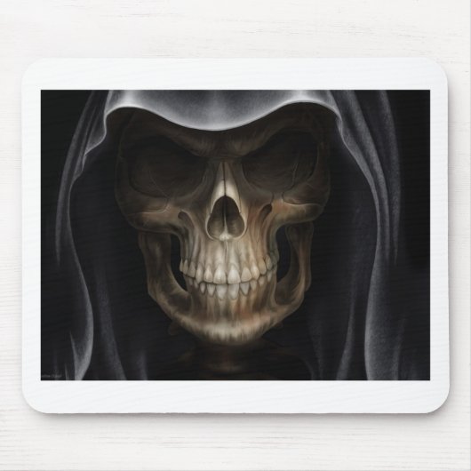 Hooded Skull - Grimmiger Sensenmann Mousepad (Vorne)