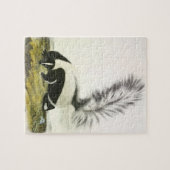 Hooded Skunk oder Großschwanzkunk aus Audubon Puzzle (Horizontal)