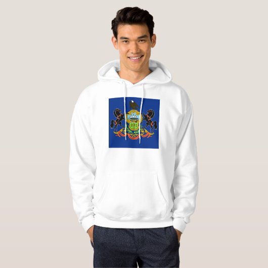 Hooded Sweatshirt mit amerikanischer Flagge (Vorne ganz)