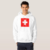 Hooded Sweatshirt mit Fahne in der Schweiz (Vorne ganz)