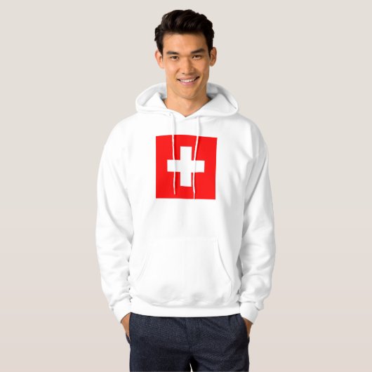 Hooded Sweatshirt mit Fahne in der Schweiz (Vorne ganz)