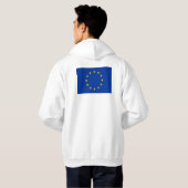Hooded Sweatshirt mit Flag Europäische Gewerkschaf (Schwarz voll)