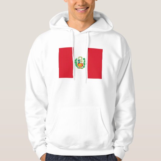 Hooded Sweatshirt mit Flag von Peru (Vorderseite)