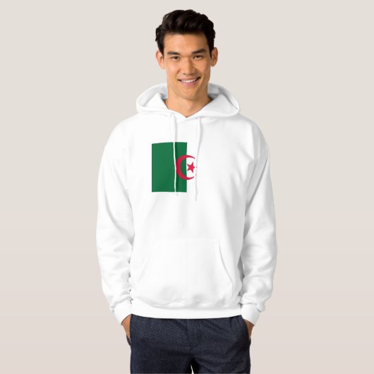 Hooded Sweatshirt mit Flagge Algeriens (Vorne ganz)