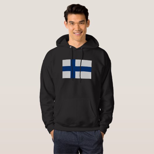 Hooded Sweatshirt mit Flagge in Finnland (Vorne ganz)
