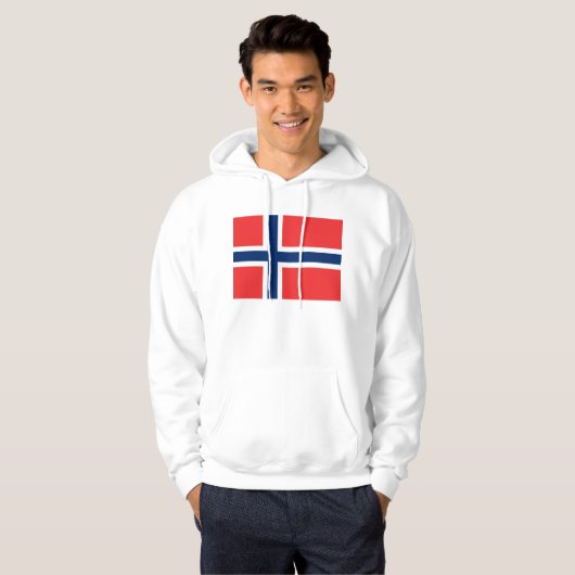 Hooded Sweatshirt mit Flagge Norwegens (Vorne ganz)
