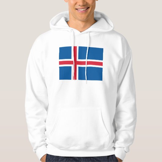 Hooded Sweatshirt mit Flagge von Island (Vorderseite)
